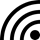 A black symbol with curved lines depicting Wi-Fi.