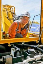 Komatsu apprentice working on machine
