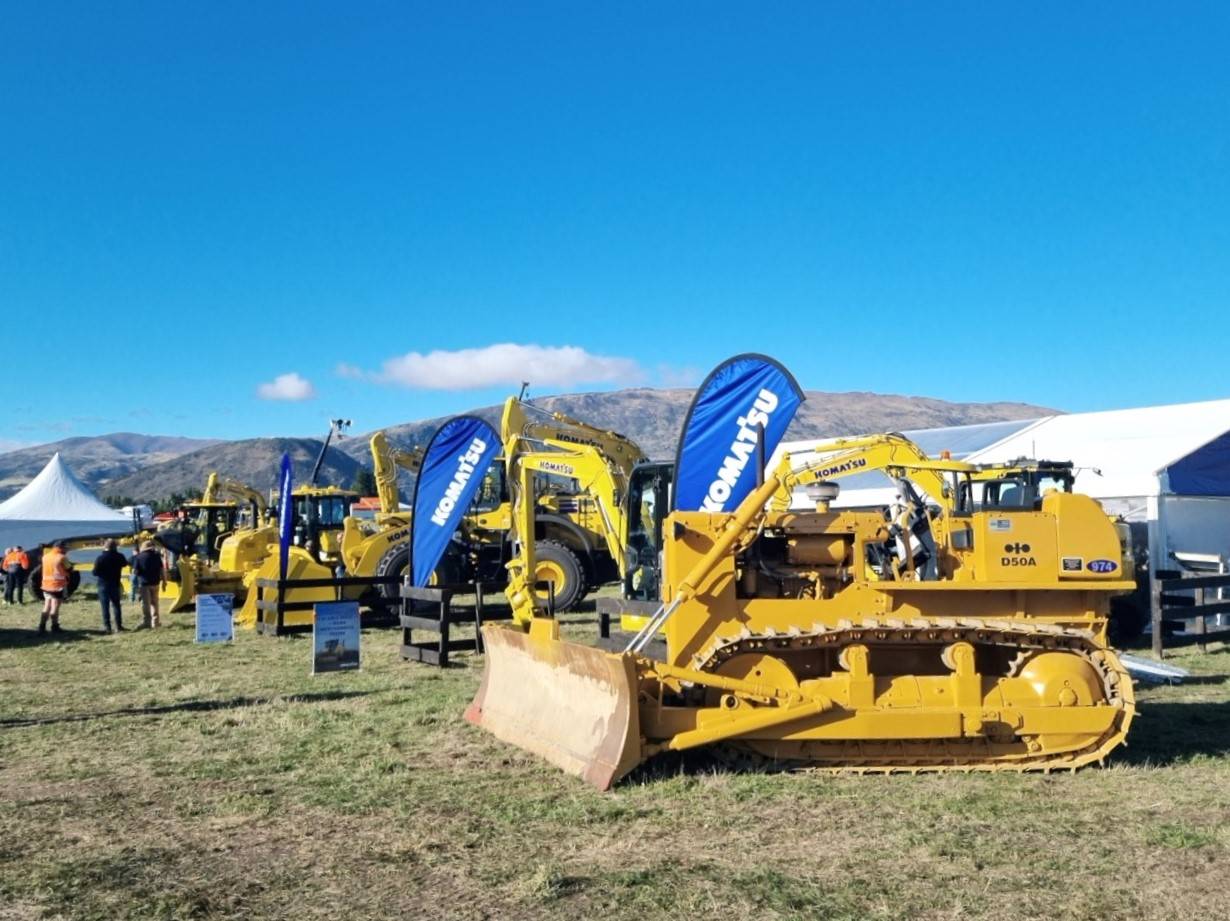 Komatsu machine display at Wheels at Wanaka